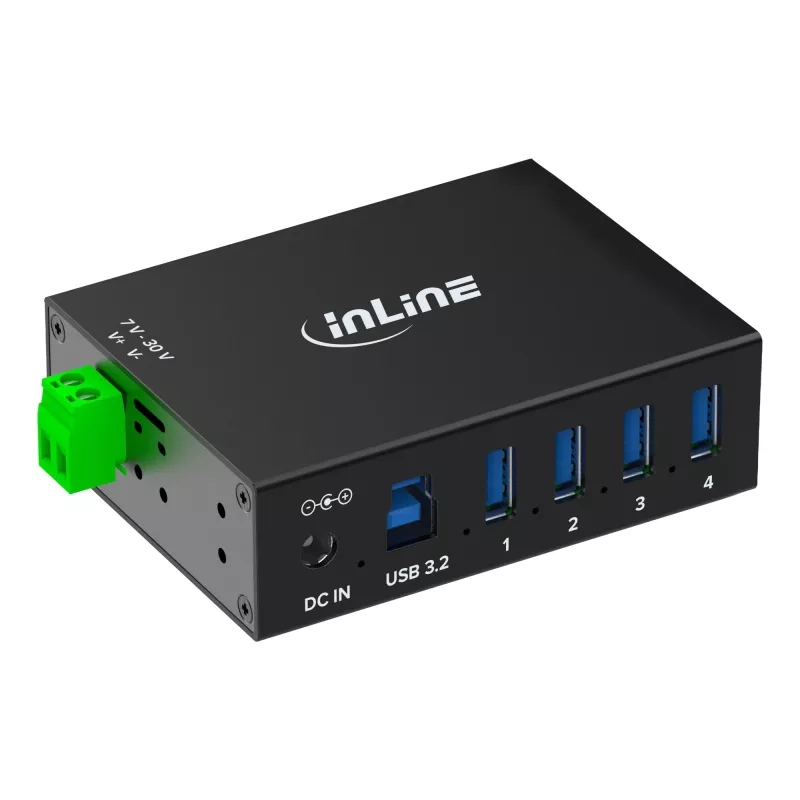 InLine 35396A sąsajų šakotuvas USB 3.2 Gen 1 (3.1 Gen 1) Type-B 5000 Mbit/s juodas