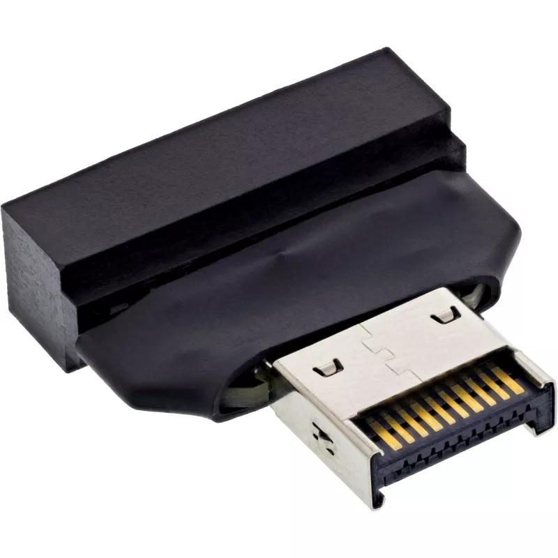 InLine 33446T jungčių adapteris USB Type-E Key A, 20 kontaktų USB 3.0 antraštė, 19 kontaktų Juodas