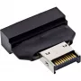InLine 33446T jungčių adapteris USB Type-E Key A, 20 kontaktų USB 3.0 antraštė, 19 kontaktų Juodas
