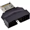 InLine 33446T jungčių adapteris USB Type-E Key A, 20 kontaktų USB 3.0 antraštė, 19 kontaktų Juodas