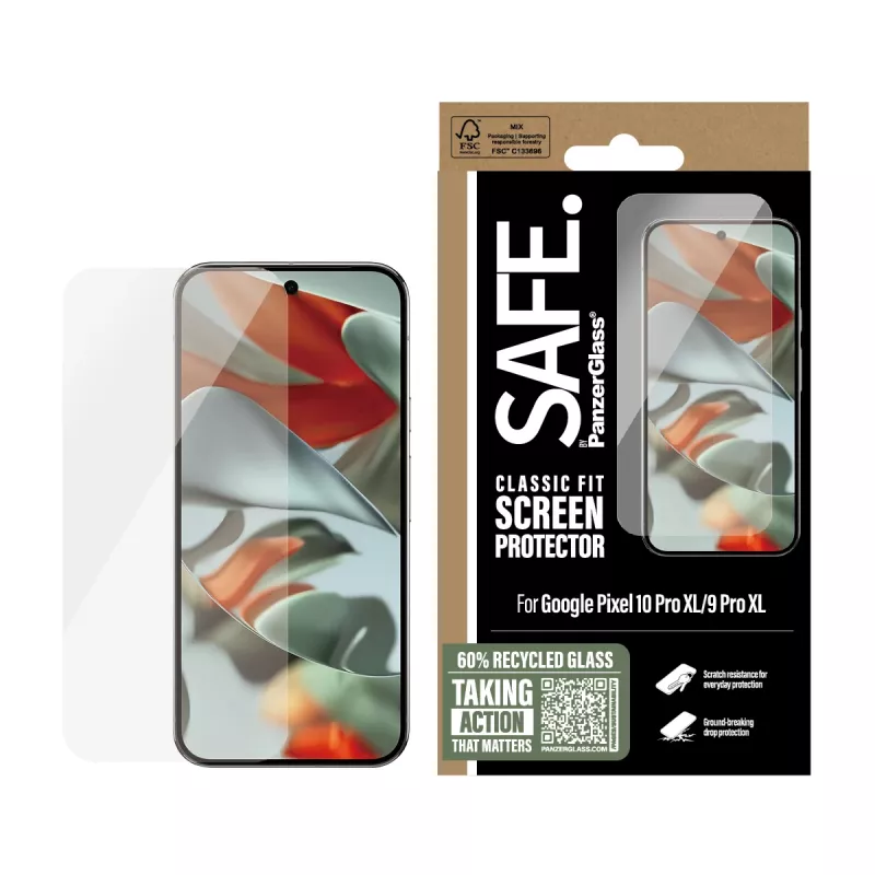 PanzerGlass SAFE. by ® Apsauginis stiklas Google Pixel 10 Pro XL | 9 Pro XL | Classic Fit