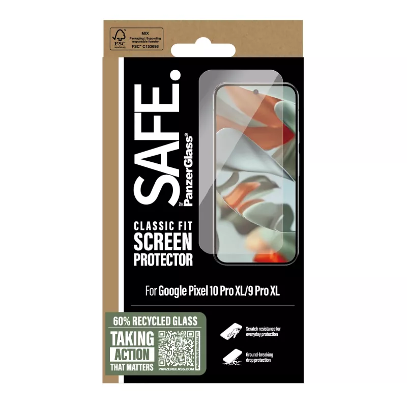 PanzerGlass SAFE. by ® Apsauginis stiklas Google Pixel 10 Pro XL | 9 Pro XL | Classic Fit