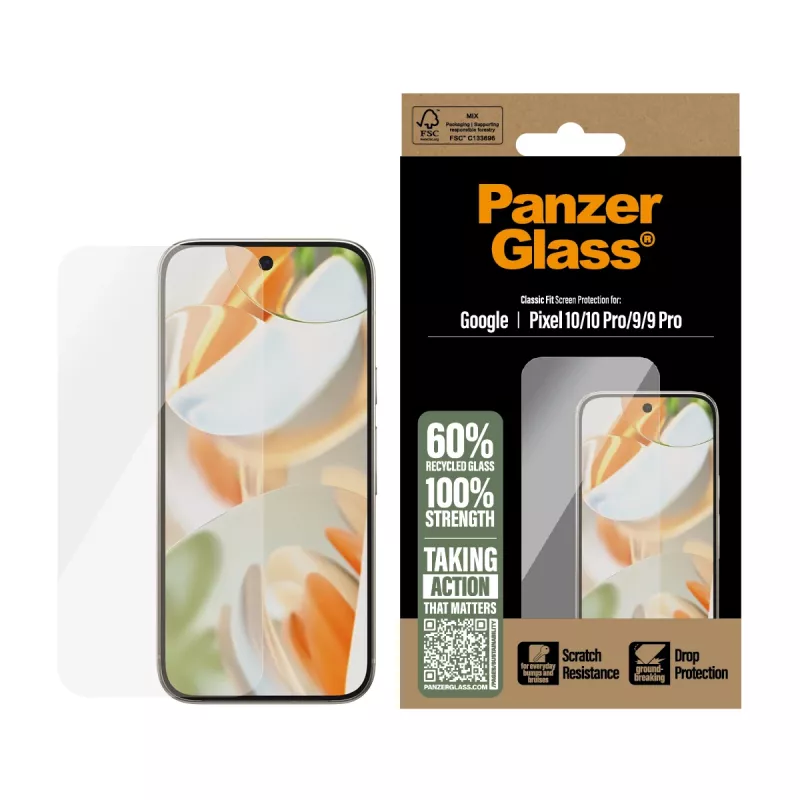 PanzerGlass ® Ekrano apsauga Google Pixel 10 | 10 Pro 5G | 9 5G | 9 Pro 5G | Classic Fit
