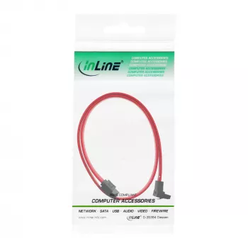 InLine SATA laidas 150 / 300 / 600 S-ATA jungtims, kampinis su skląsčiais 90° 0,5 m