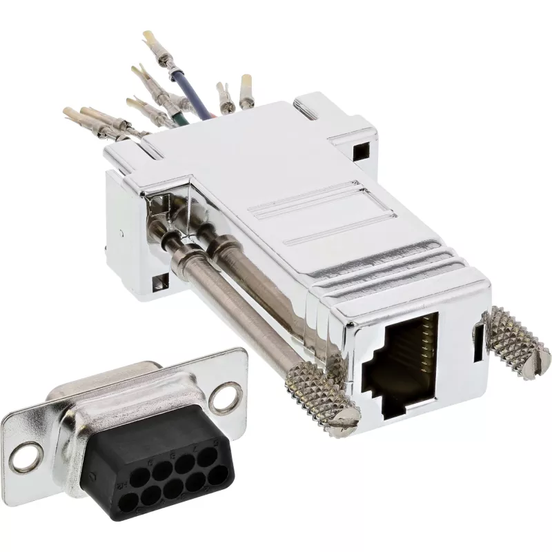 “InLine” adapteris DB9 lizdas / RJ45 8P8C lizdas, metalizuotas korpusas 68889L