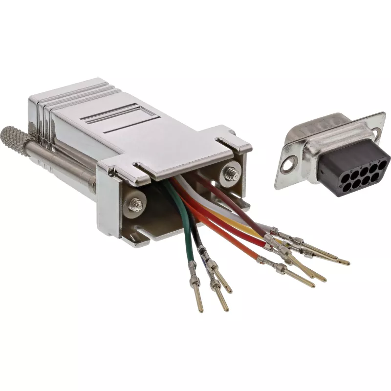 InLine adapteris 9 kontaktų Sub-D kištukas – RJ45 lizdas, metalizuotas 68889M