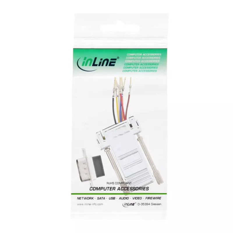 InLine adapteris 9 kontaktų Sub-D kištukas – RJ45 lizdas, metalizuotas 68889M