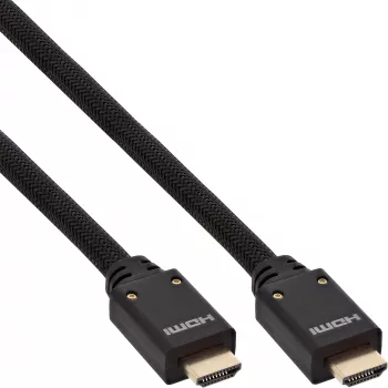 InLine HDMI aktyvus kabelis, HDMI-High Speed su Ethernet, M/M, nailono pynė, 10 m