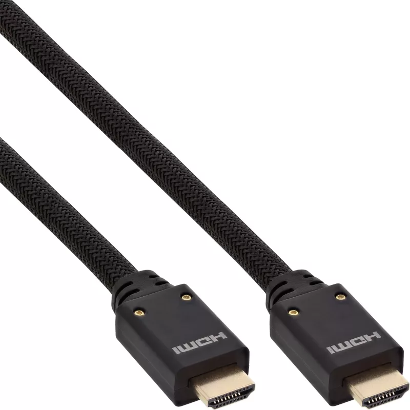 InLine HDMI aktyvus kabelis, HDMI-High Speed su Ethernet, M/M, nailono pynė, 10 m