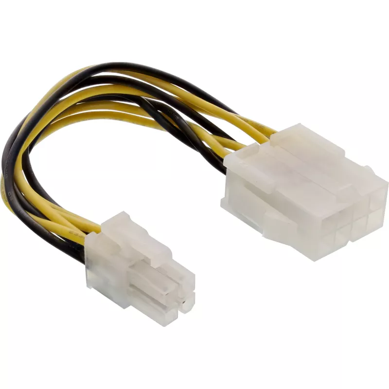 InLine pagrindinės plokštės maitinimo adapteris ATX 2.0/EPS 8 kontaktų / 12V ATX1.3 4 kontaktų 0,15 m