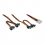InLine vidinis maitinimo Y laidas 1x Molex / 4x SATA kampuoti su fiksatoriais 0,40+0,55m