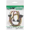 InLine vidinis maitinimo Y laidas 1x Molex / 4x SATA kampuoti su fiksatoriais 0,40+0,55m