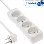 InLine kištukinis lizdas, 4 lizdų su įžeminimo kontaktu CEE 7/3, baltas, 3 m