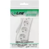 InLine lizdų juosta, 4 krypčių su įžeminimo kontaktu CEE 7/3, balta, 5 m