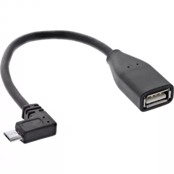 InLine Micro USB OTG adapterio laidas, Micro-B kištukas kampuotas į USB A lizdą, 0,1 m