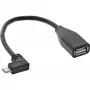 InLine Micro USB OTG adapterio laidas, Micro-B kištukas kampuotas į USB A lizdą, 0,1 m