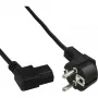 InLine maitinimo laidas, CEE 7/7 kampuotas / 3 kontaktų IEC C13 kairės pusės kampuotas, juodas, 1 m