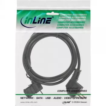 InLine maitinimo laidas, CEE 7/7 kampuotas / 3 kontaktų IEC C13 kairės pusės kampuotas, juodas, 1 m