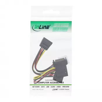 InLine SATA maitinimo adapterio laidas, kištukas į lizdą, į 2x SATA + 4 kontaktų Molex