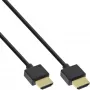 InLine High Speed HDMI laidas su Ethernet, AM/AM, itin plonas, juodas/auksinis, 1m