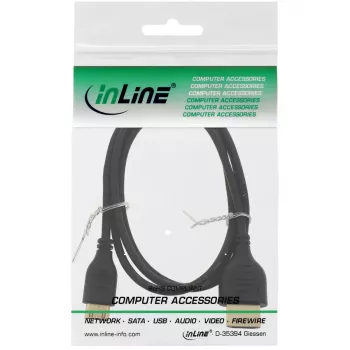 InLine didelės spartos HDMI laidas su Ethernet, AM/CM, itin plonas, juodas/auksinis, 1,5 m