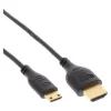 InLine didelės spartos HDMI laidas su Ethernet, AM/CM, itin plonas, juodas/auksinis, 1,5 m