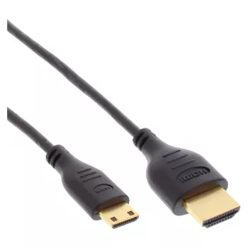 InLine High Speed HDMI kabelis su Ethernet, AM/CM, itin plonas, juodos/auksinės spalvos, 1,8 m