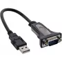USB 2.0 į nuoseklųjį adapterio kabelis InLine 33306I 0,25 m, juodas