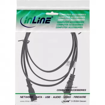 InLine maitinimo laidas, kiniškas kištukas į Euro8 IEC-C7, juodas, 1,8 m