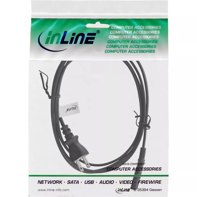 InLine Japan į Euro8 IEC-C7 maitinimo laidas, juodas, 1,8 m
