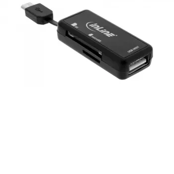 InLine OTG kortelių skaitytuvas Dual Flex SD, microSD su USB prievadu ir 2 kortelių lizdais