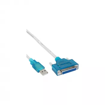 USB spausdintuvo laidas InLine 33397I 1,8 m USB A kištukas – DB25 lizdas