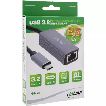 InLine USB 3.2 į 2.5G eterneto tinklo adapterio laidas, USB-C į RJ45