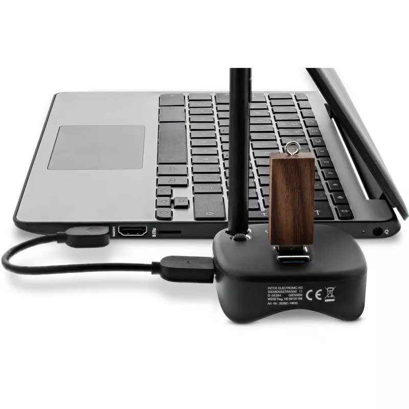 InLine USB 3.0 daugiafunkcis adapteris, 2xUSB-A, RJ45, SD/MicroSD kortelių skaitytuvas, juodas