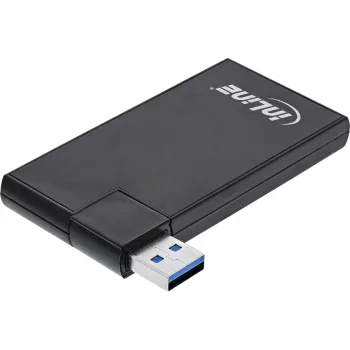 InLine USB 3.0 Pasukamas šakotuvas, 4 prievadai, juodas