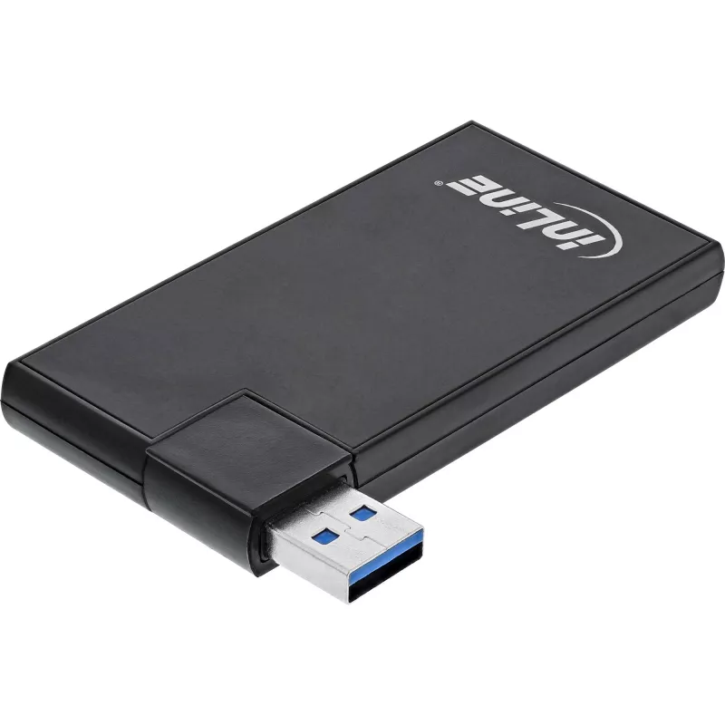 InLine USB 3.0 Pasukamas šakotuvas, 4 prievadai, juodas