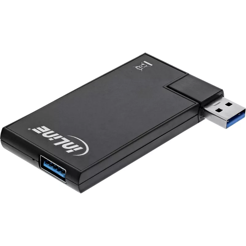 InLine USB 3.0 Pasukamas šakotuvas, 4 prievadai, juodas