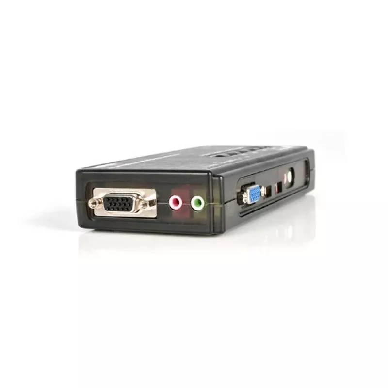 StarTech.com 4 prievadų juodas USB KVM jungiklio rinkinys su kabeliais ir garsu