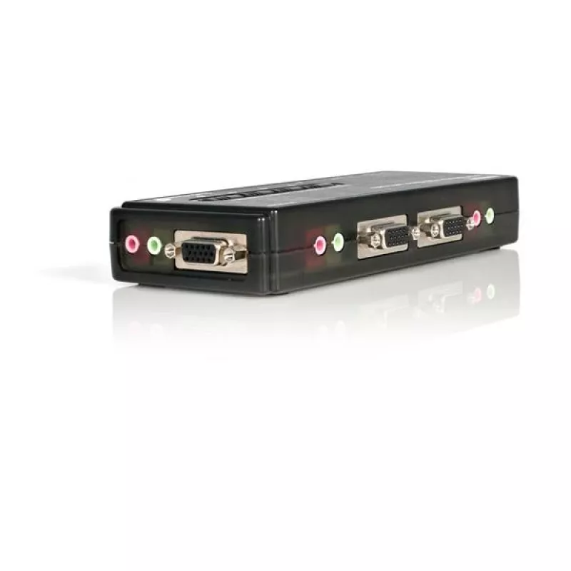 StarTech.com 4 prievadų juodas USB KVM jungiklio rinkinys su kabeliais ir garsu