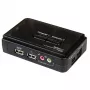 StarTech.com 2 prievadų juodas USB KVM jungiklio rinkinys su garsu ir kabeliais