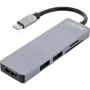 InLine Multi-hub USB 3.2 Gen.1, 2x USB-A, HDMI 4K/30Hz, kortelių skaitytuvas, aliuminis, pilkas