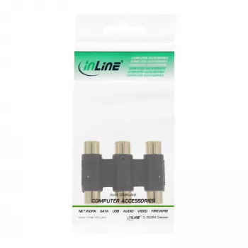 InLine Audio Adapter 3x RCA jungtis-jungtis, paauksuoti kontaktai 99319