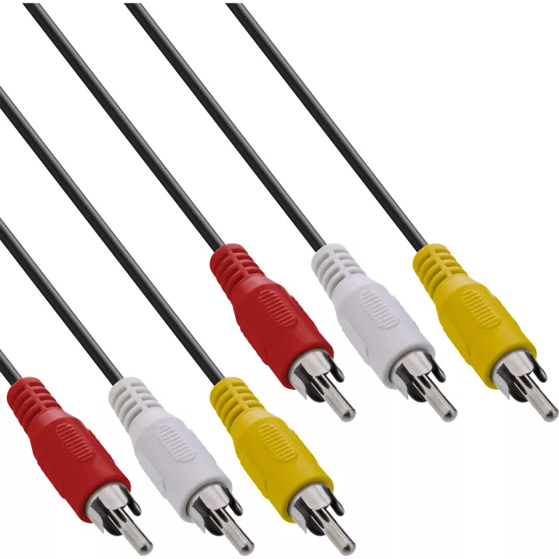 InLine AV laidas 3x RCA kištukas / kištukas 2 m, 3 x RCA, 2 m, juodas
