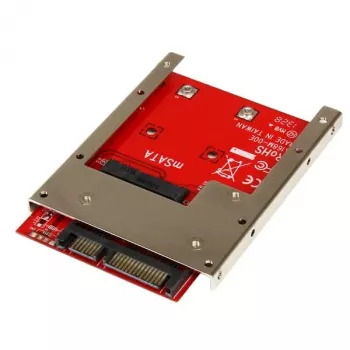 StarTech.com mSATA SSD į 2,5 col. SATA adapteris-konverteris, SATA, mSATA, juoda, raudona, sidabrinė, CE, FCC, 6 Gbit/s, -40 – 85 °C