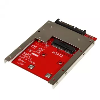 StarTech.com mSATA SSD į 2,5 col. SATA adapteris-konverteris, SATA, mSATA, juoda, raudona, sidabrinė, CE, FCC, 6 Gbit/s, -40 – 85 °C