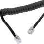 InLine ragelio spiralinis laidas, RJ10 4P4C M/M, juodas, maks. 2m