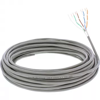 InLine telefono kabelis 8 laidų vientisas instaliacinis 4x2x0,6 mm ekranuotas 25 m