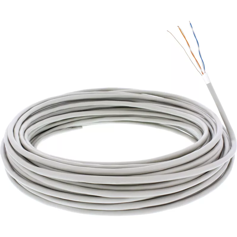 InLine telefono kabelis 4 laidų vientisam įrengimui 2x2x0,6 mm ekranuotas 25 m