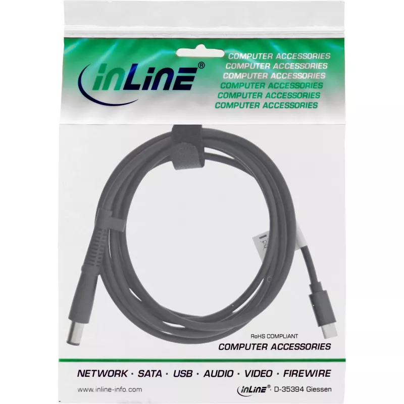 InLine USB-C į HP nešiojamojo kompiuterio (apvalus/didelis) įkrovimo kabelis, 2 m
