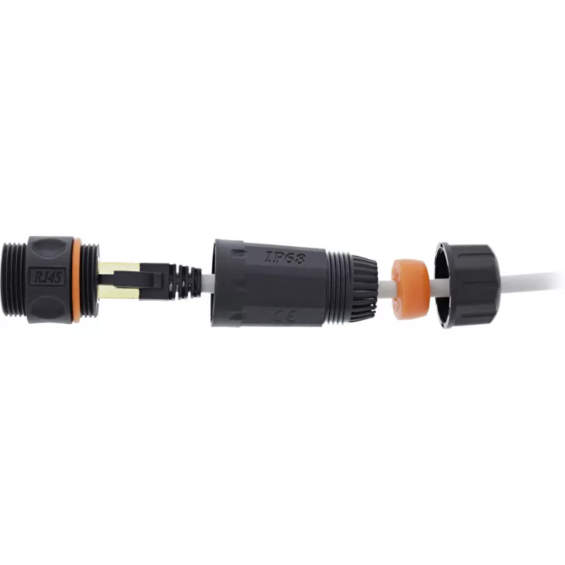 InLine Cat.6A jungtis, neperšlampama IP68, 2x RJ45 F/F, 1:1